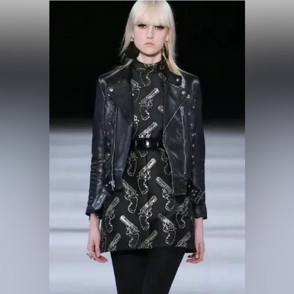 New w/tags ICONIC New w/tags SAINT LAURENT Black GUN POP PRINT Mini 44 8 10 - Picture 2 of 8